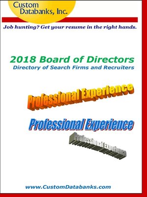 cover image of 2018 Board of Directors Directory of Search Firms and Recruiters 